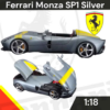 Auto Ferrari Monza Sp1 Plateado a escala 1:18