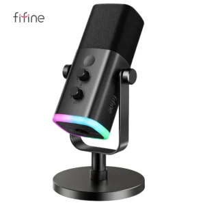 Micrófono dinámico FIFINE USB/XLR con botón de silencio táctil, conector para auriculares, controles de E/S, para mezclador de PC PS5/4, micrófono para juegos Ampligame AM8 - AliExpress 44
